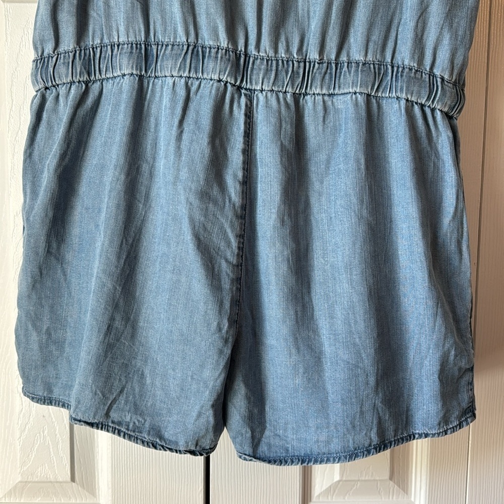 Allsaints Penny Playsuit Denim Color Surplice V-neck Romper size 6 - Picture 14 of 16